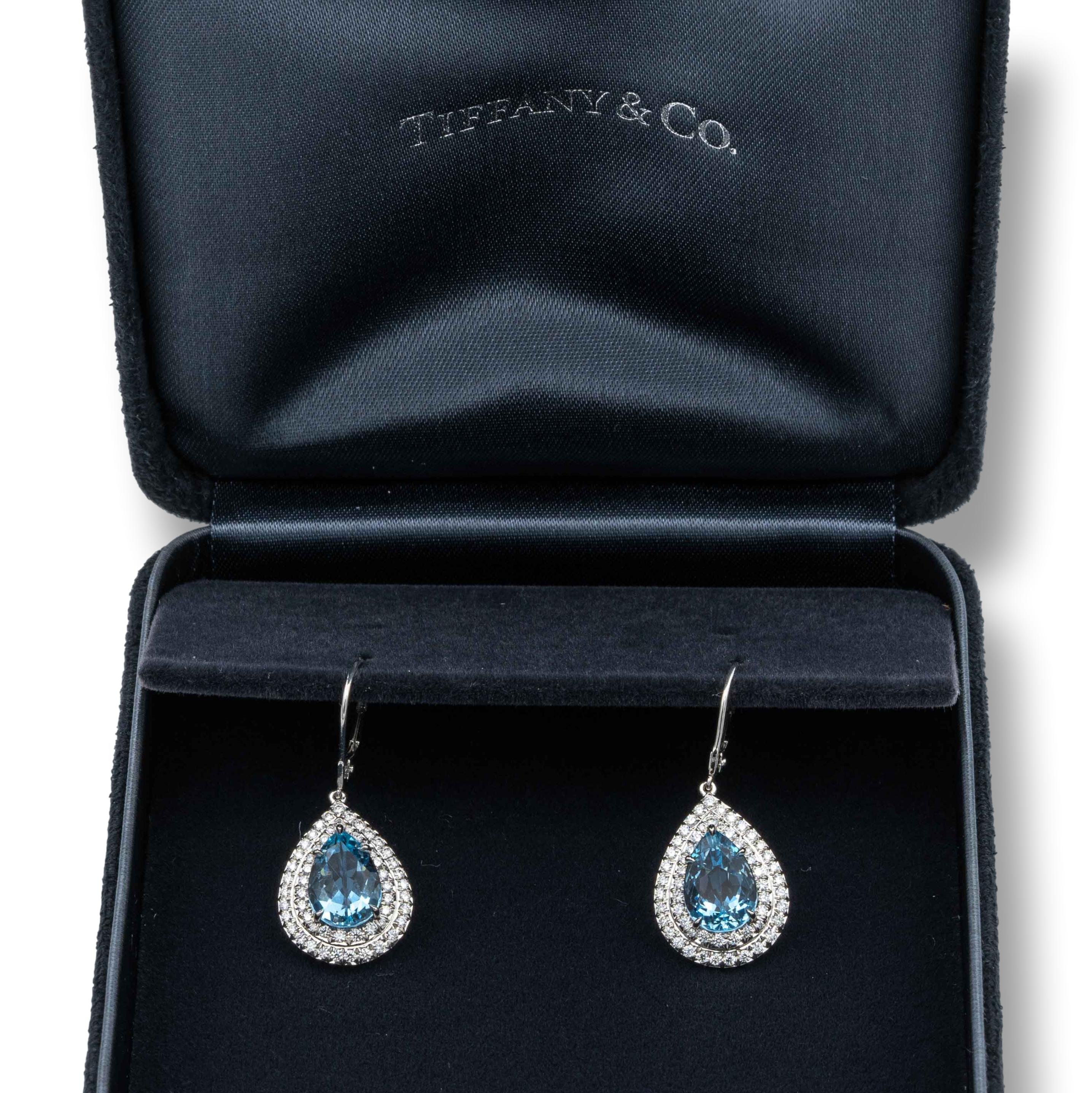 Tiffany & Co. Soleste 3 ct Aquamarine and Diamond Drop