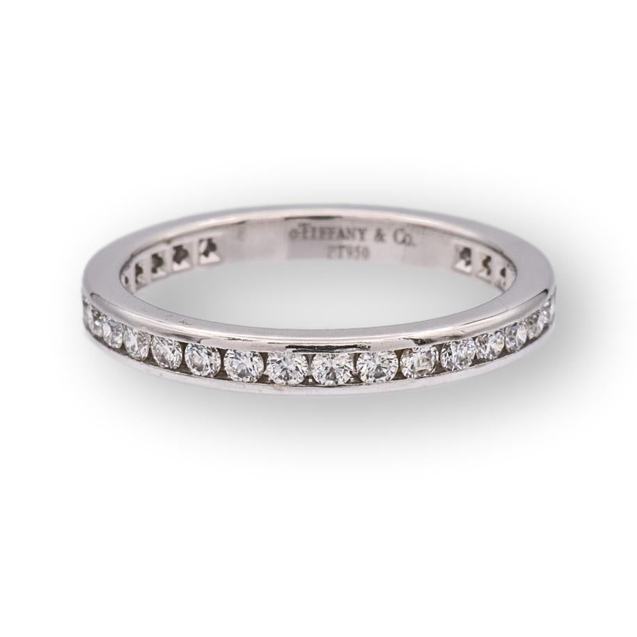 Tiffany and Co. Platinum and Diamond 0.56ct Full Circle  Band Ring Sze 5.75