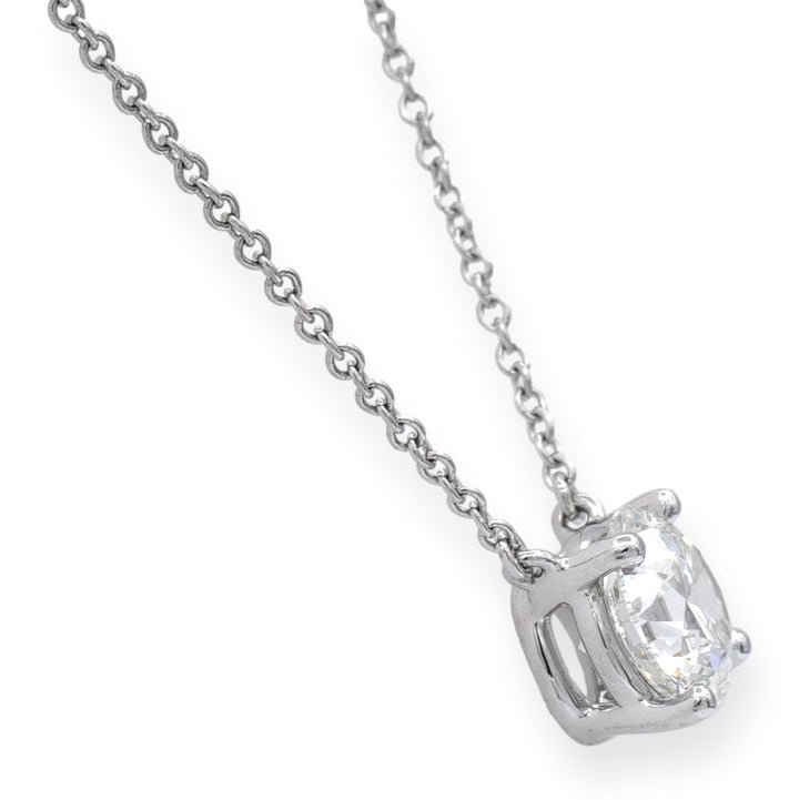 Tiffany & Co. Platinum Round Solitaire Diamond Pendant Necklace 1.41 ct GVVS2