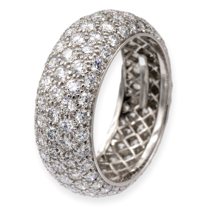 Tiffany & Co. Platinum Diamond Pave 5 Row Etoile Eternity ring 3.75 cts. 7.9 mm Size 8