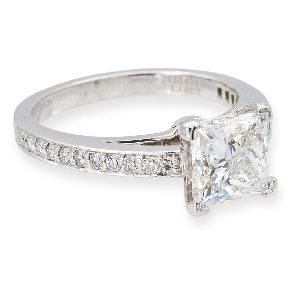 Tiffany & Co. Platinum Diamond Princess Engagement Ring 1.83ct TW GVVS1