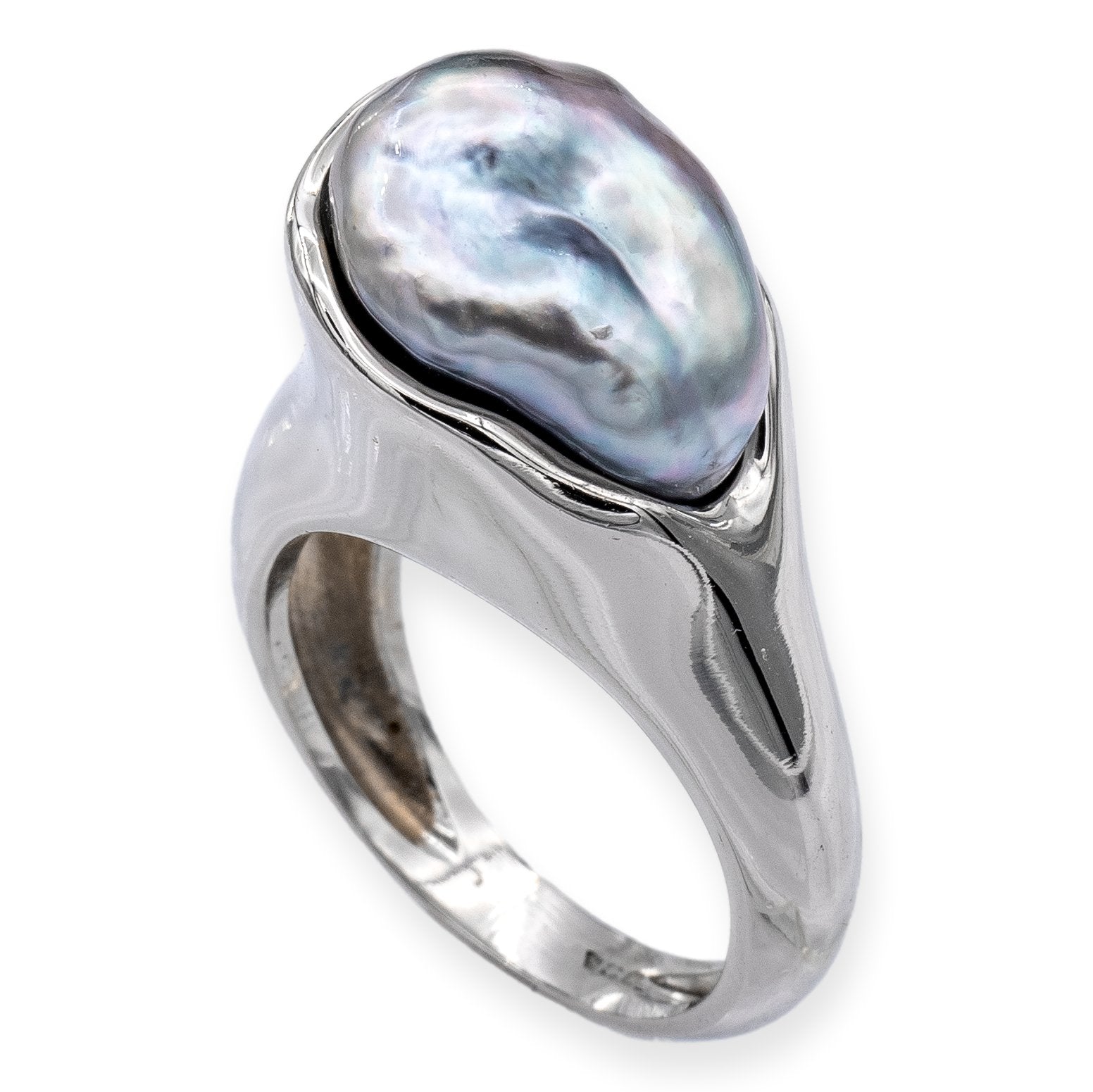 Vintage Tiffany & Co. Platinum Elsa Peretti Baroque Tahitian Pearl